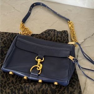 Rebecca Minkoff Crossbody Bag Navy Blue Gold Hardware